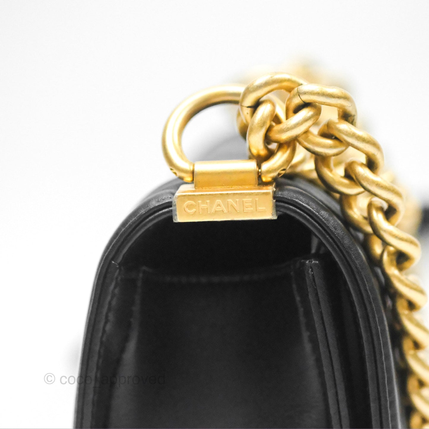 Chanel Small Boy Black Calfskin Gold Hardware