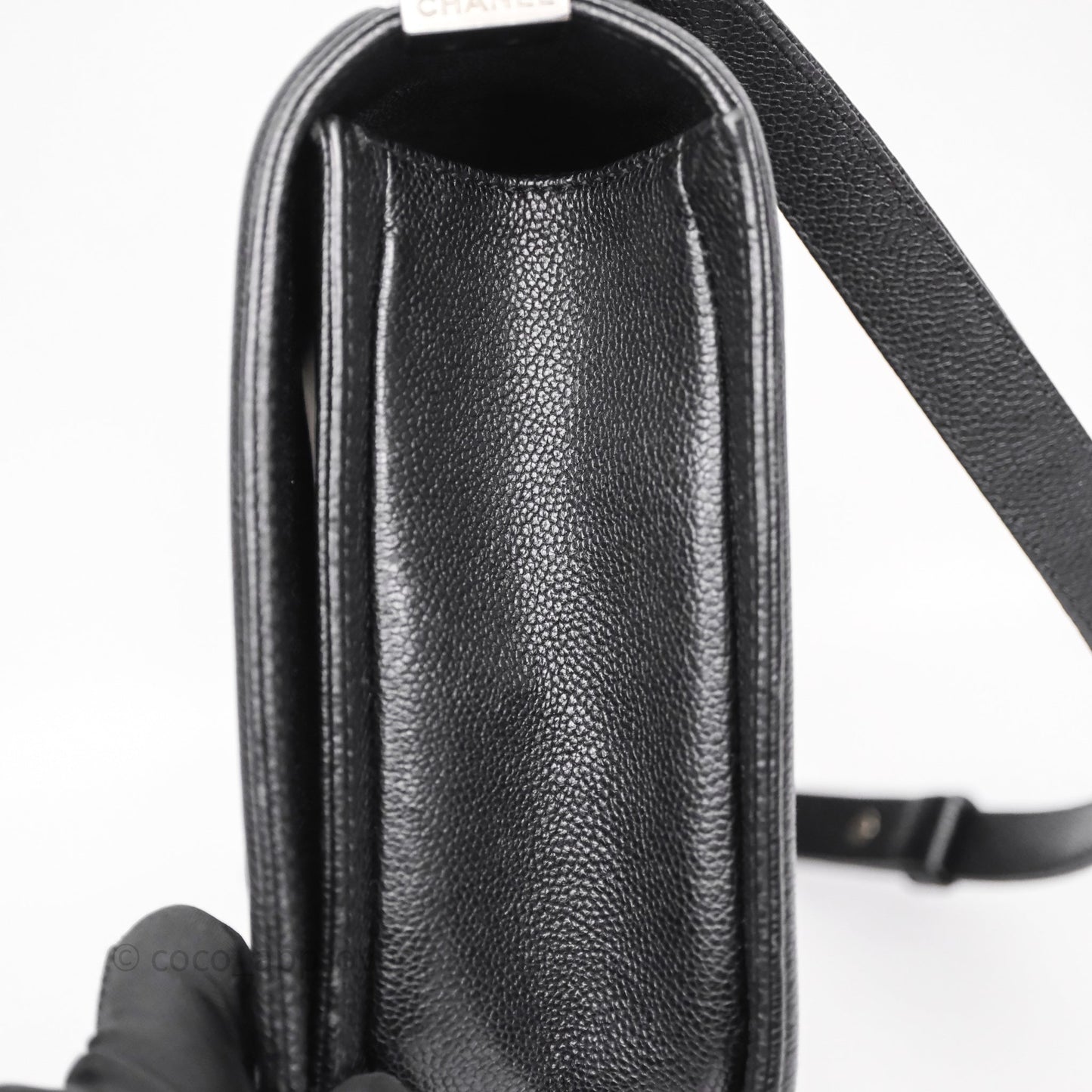 Chanel Quilted New Medium Boy Black Caviar Ruthenium Hardware