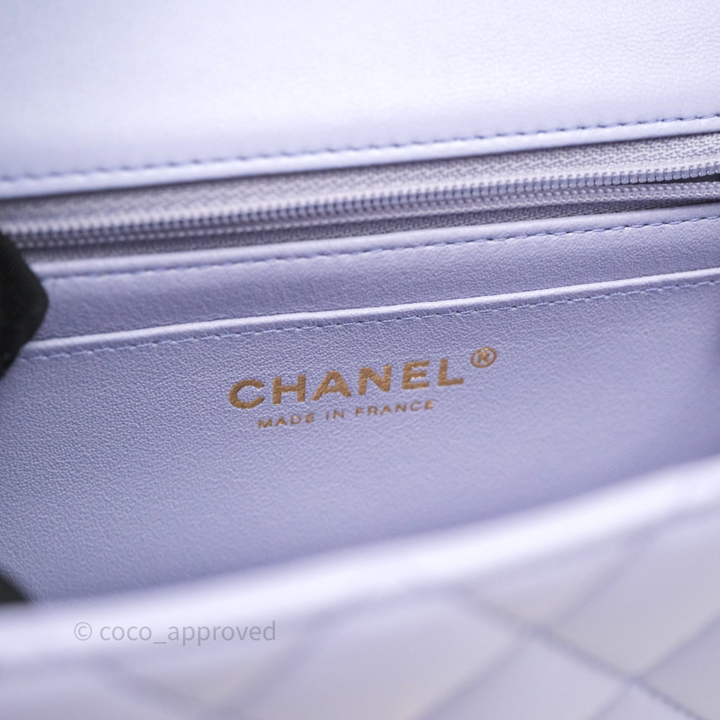 Chanel Top Handle Mini Rectangular Flap Bag Lilac Lambskin Gold Hardware