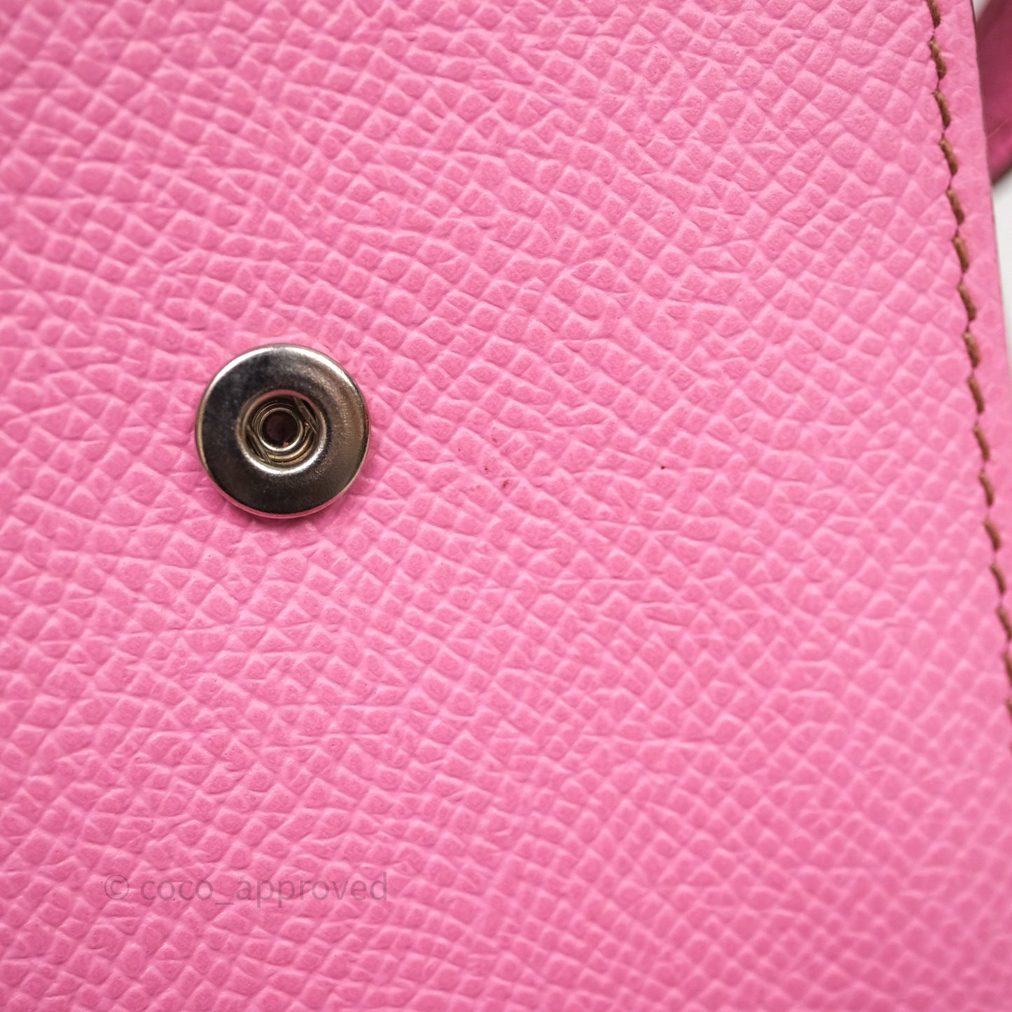 Hermès Kelly Wallet Bubblegum Epsom Palladium Hardware