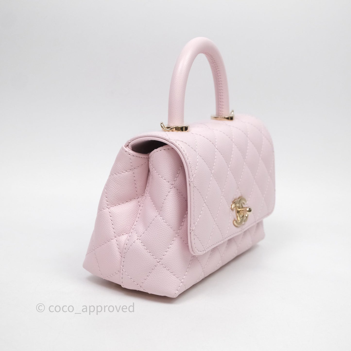 Chanel Mini Coco Handle Light Pink Caviar Gold Hardware