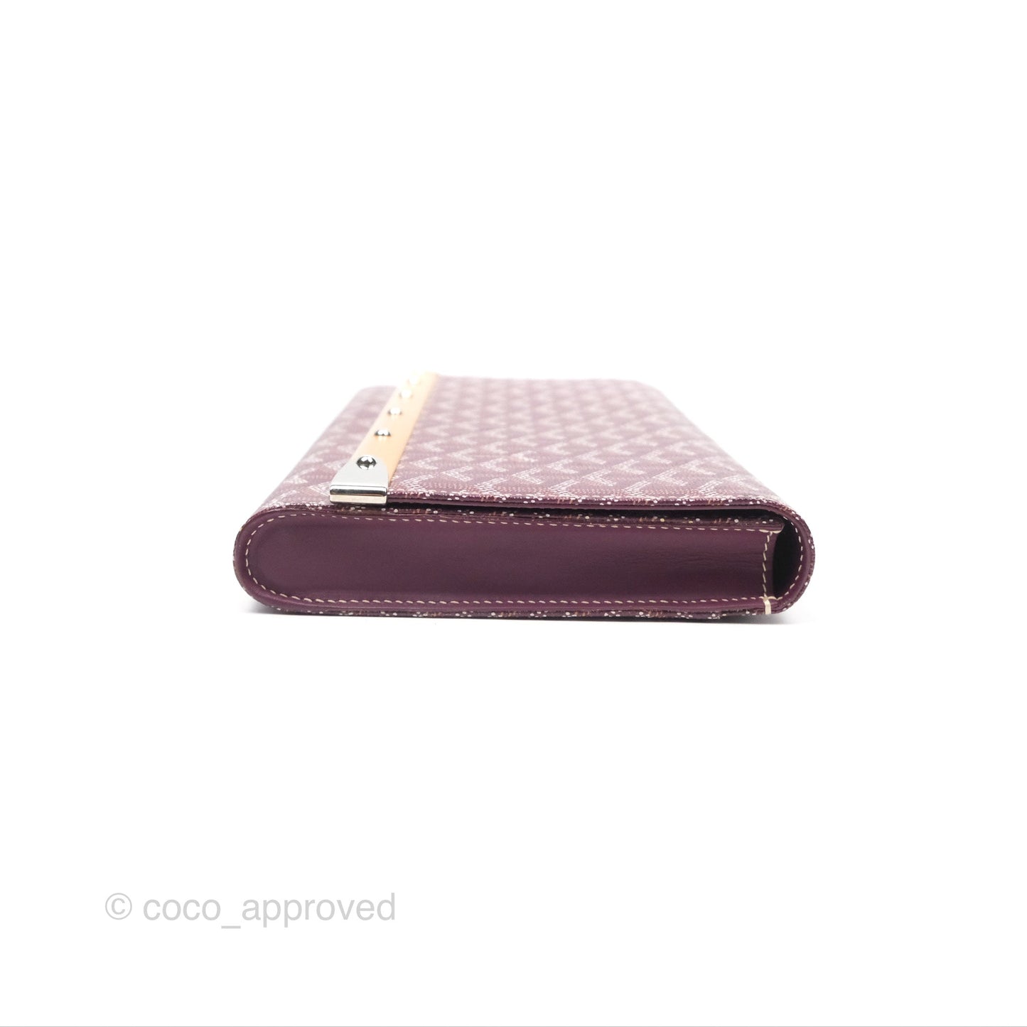 Goyard Monte-Carlo Bois Clutch Wine Red Goyardine Canvas