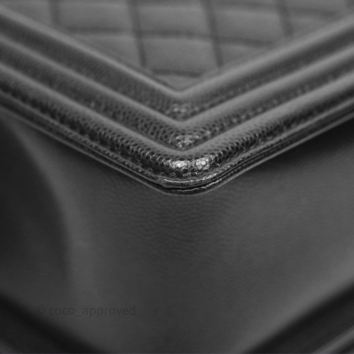 Chanel Quilted Medium Boy Black Caviar Ruthenium Hardware