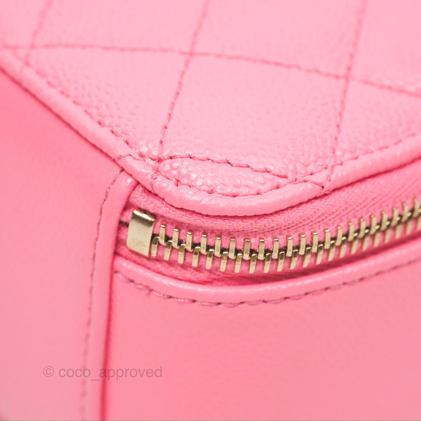 Chanel Caviar Quilted Pick Me Up Small Vanity Case Hot Pink