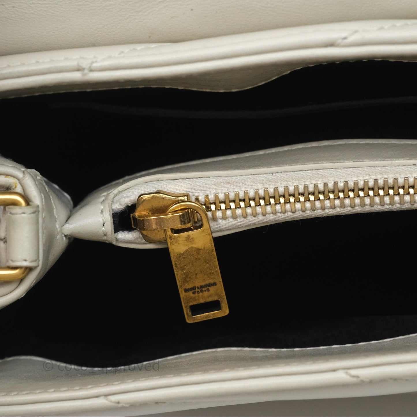 Saint Laurent Loulou Small Flap Bag Ivory Light Beige Gold Hardware