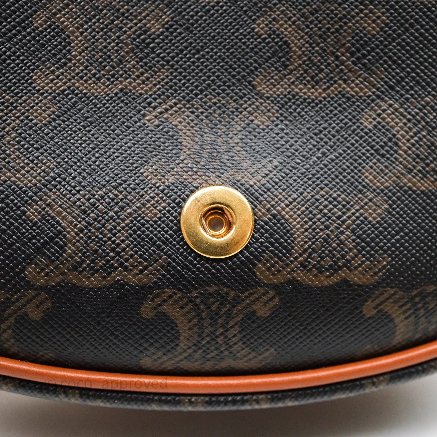 Celine Mini Besace Triomphe Canvas Calfskin Tan