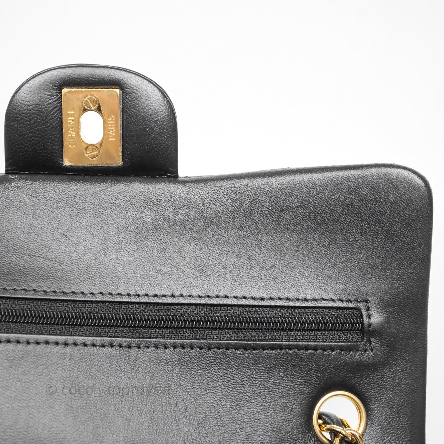 Chanel Small Classic Flap Quilted Black Lambskin Gold Hardware