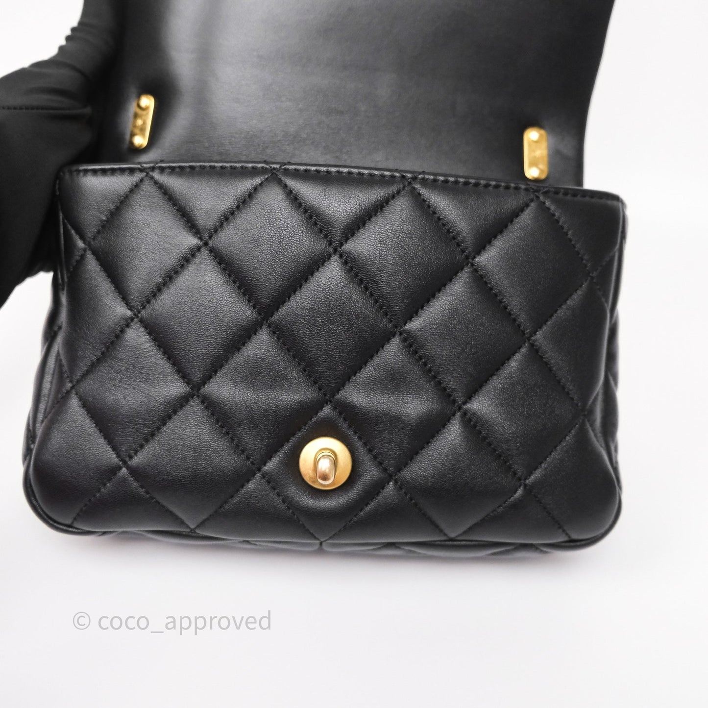 Chanel Small Funky Town Black Lambskin Aged Gold Hardware