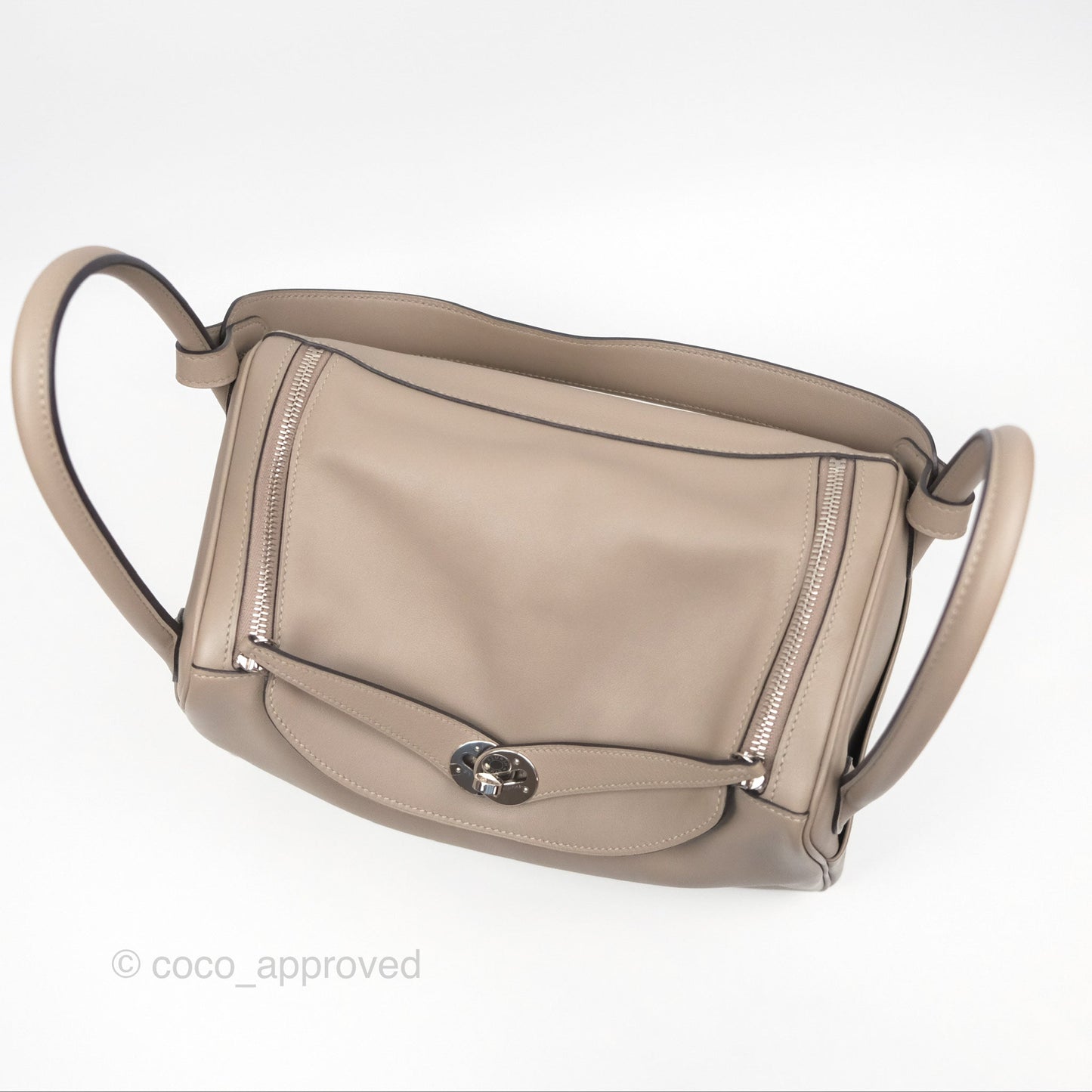 Hermès Lindy 30 Gris Asphalte M8/ Blue Indigo 76 Swift Palladium Hardware