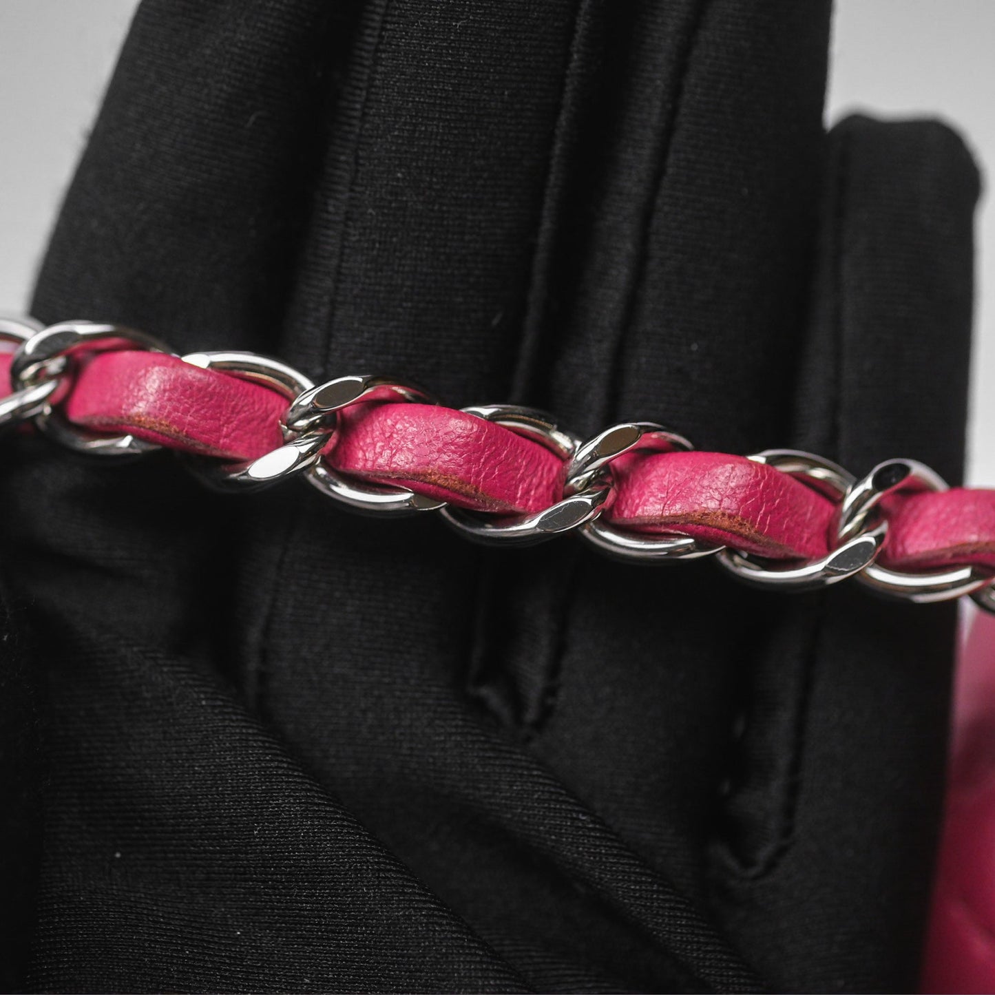 Chanel Quilted Mini Rectangular Flap Dark Pink Lambskin Silver Hardware