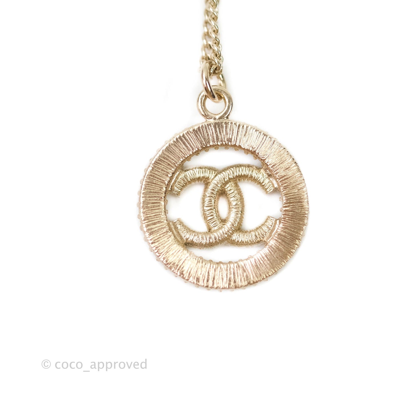 Chanel CC Crystal Necklace Gold Tone 20S