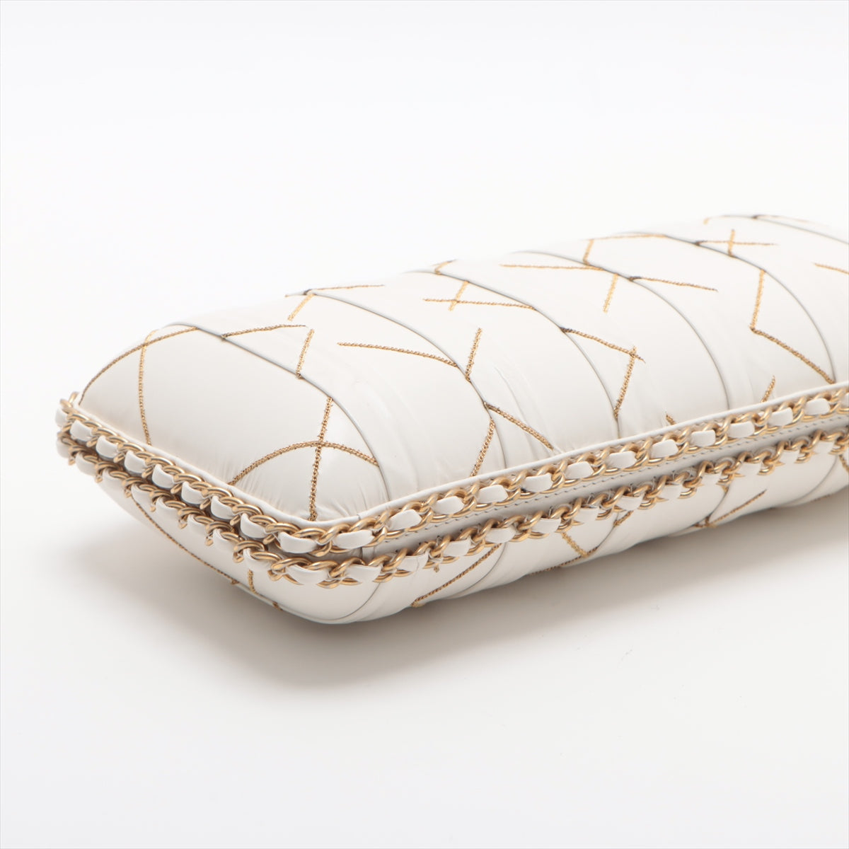 Chanel Coco Leather Chain Shoulder Bag White G  29th