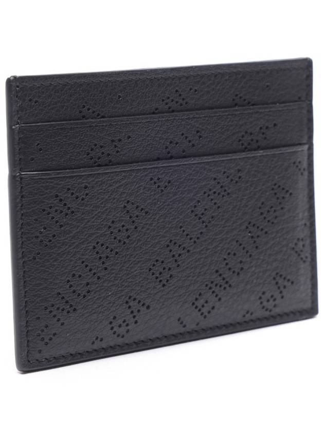 Luxury Balenciaga Logo Perforated Cash Card Holder Black