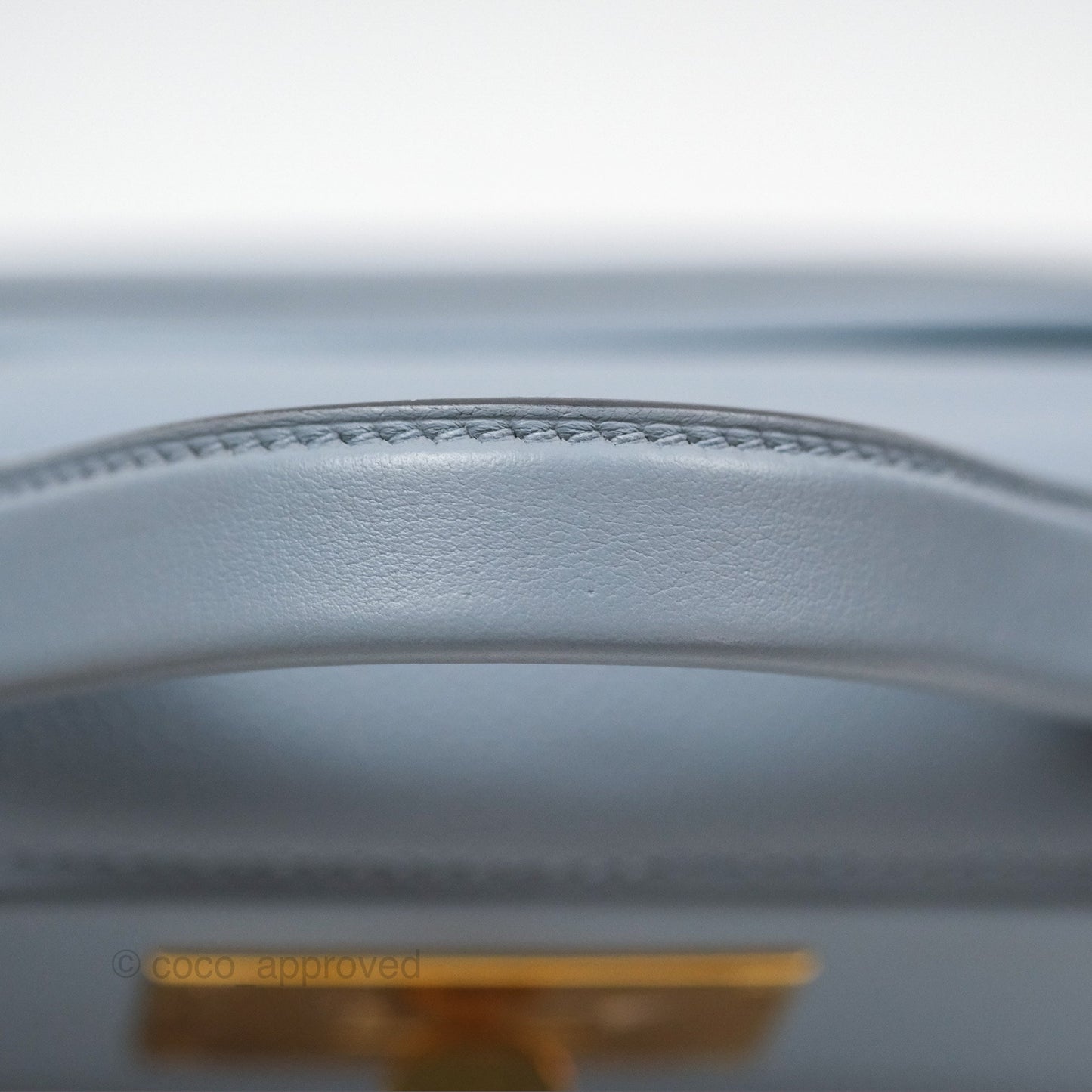 Hermès 24/24 21 Mini Bleu Lin J7 Evercolor/ Swift Gold Hardware