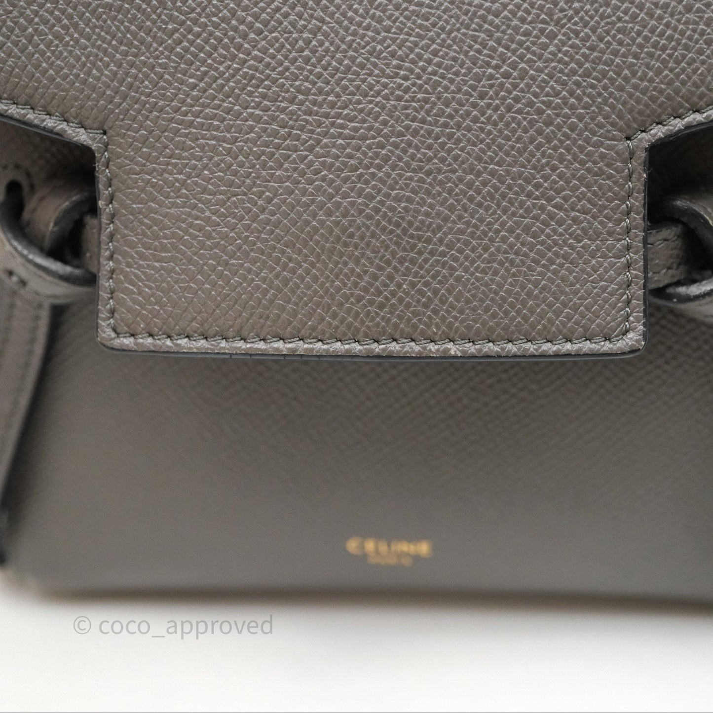 Celine Pico Belt Bag Grey Grained Calfskin Gold Hardware