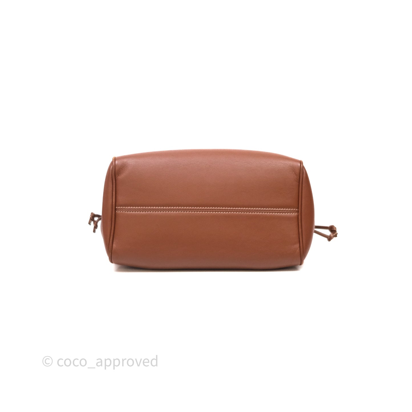 Celine Drawstring Cabas Tote Bag Triomphe in Grained Calfskin Tan