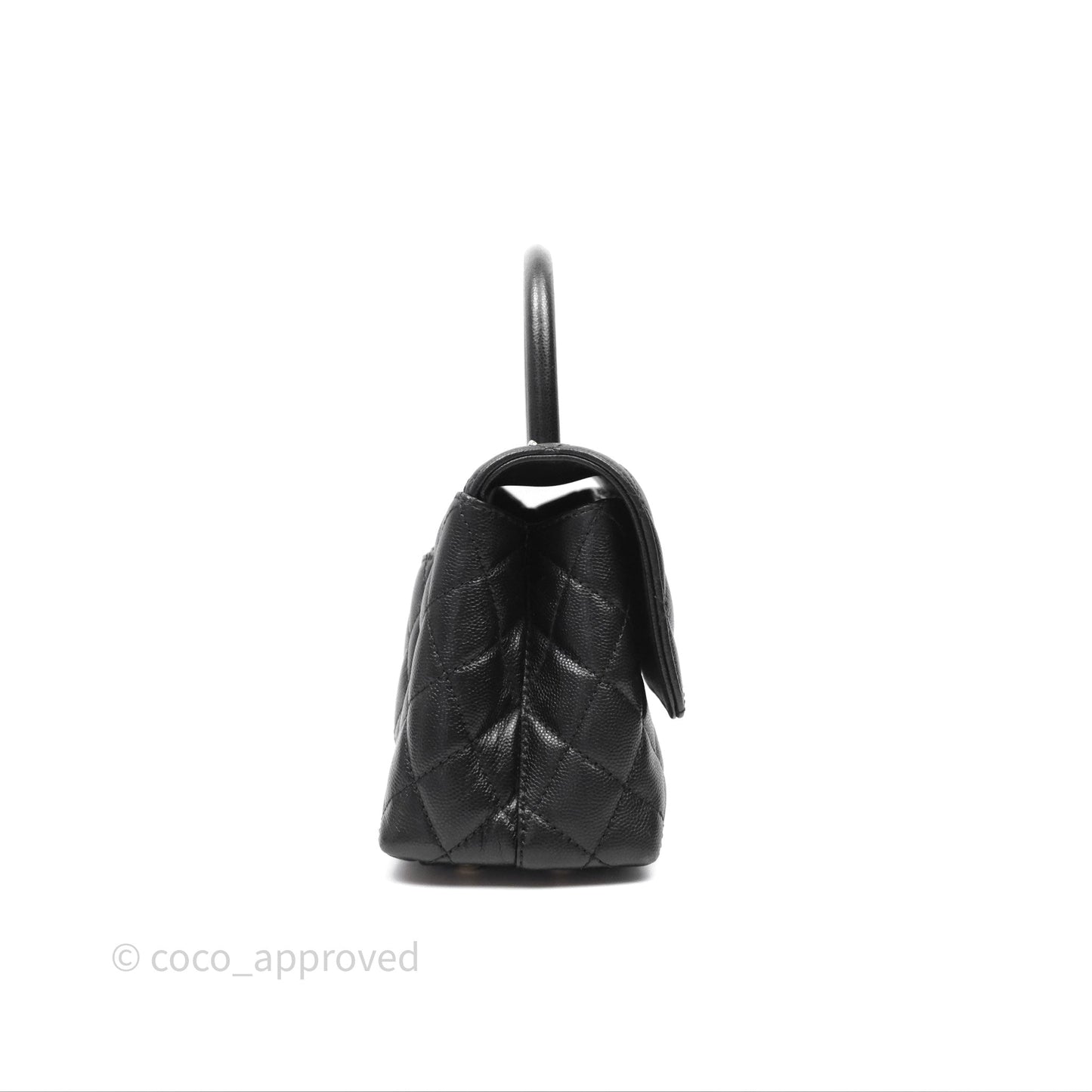 Chanel Small Coco Handle Quilted Black Caviar Gold Hardware