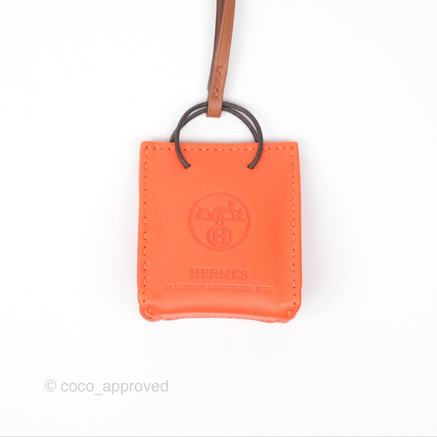 Hermès Orange Shopping Bag Charm