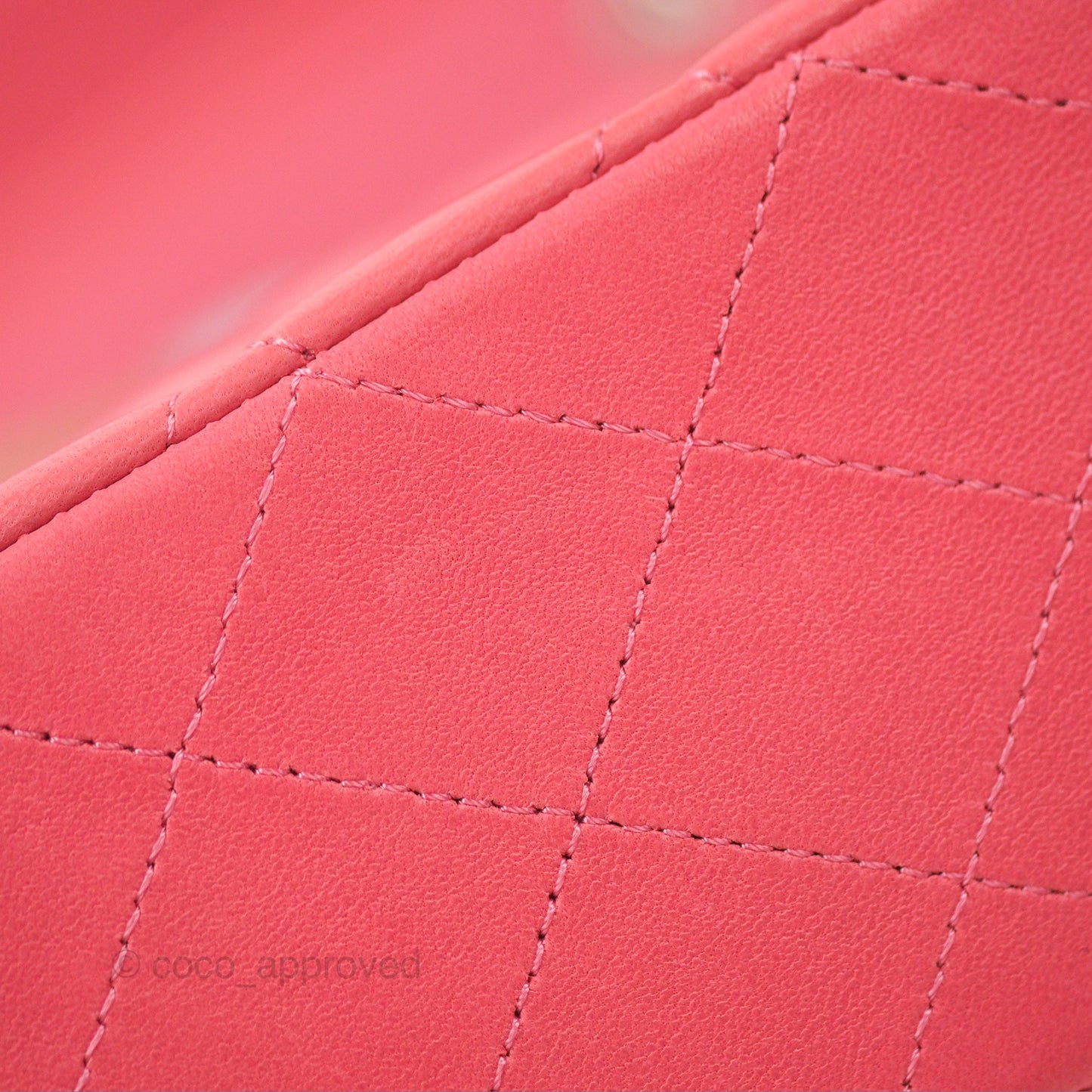 Chanel Classic M/L Medium Flap Quilted Pink Lambskin Silver Hardware