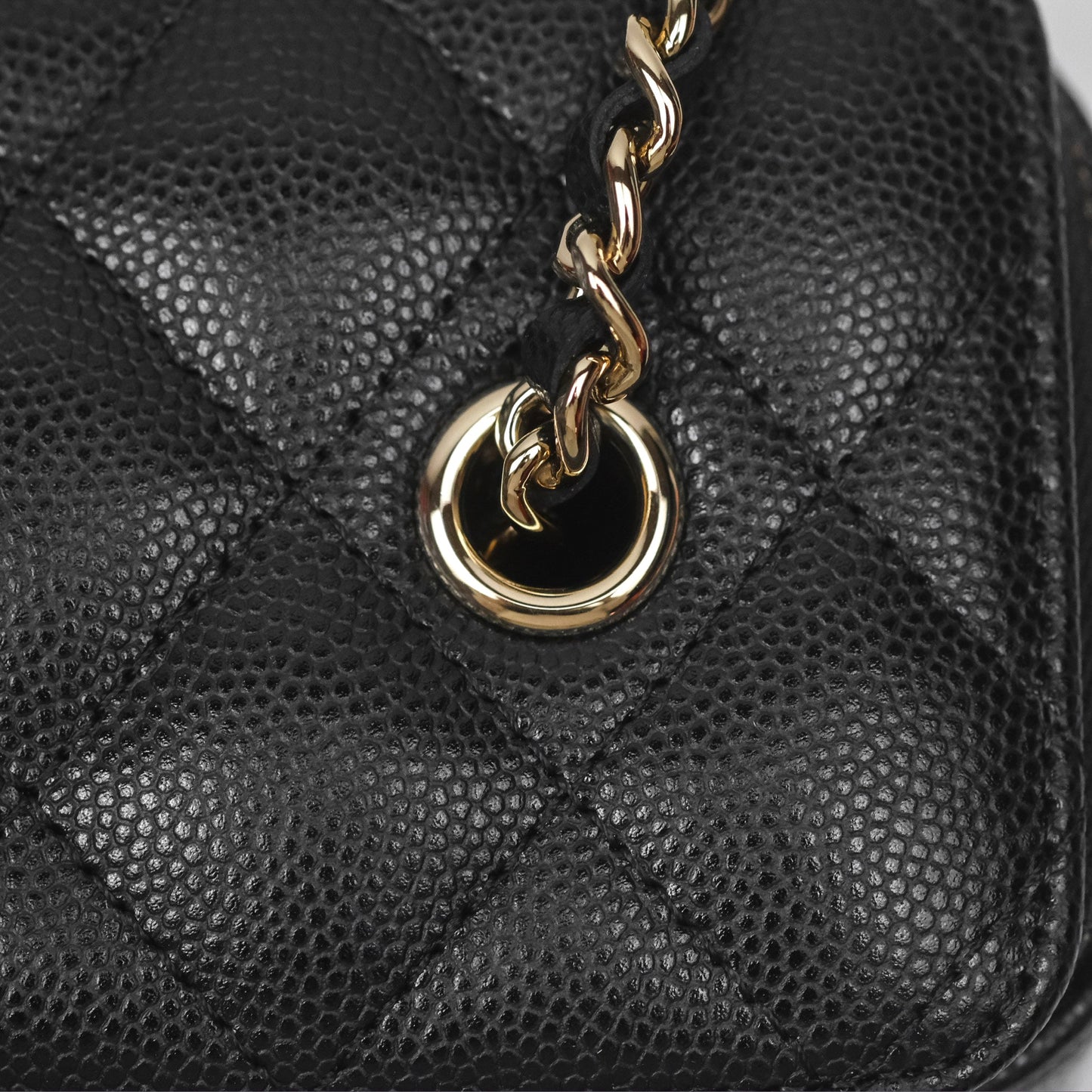 Chanel Vanity Rectangular With Chain Black Caviar Gold Hardware