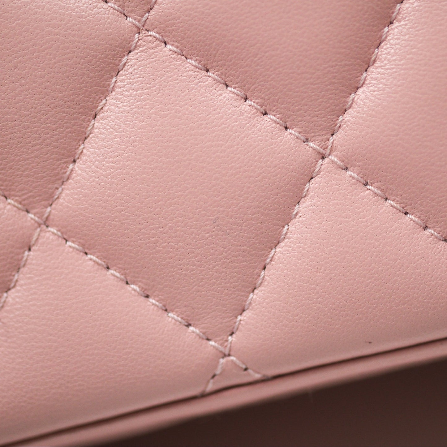 Chanel Quilted Vanity Rectangular with Camellia Adjustable Chain Pink Lambskin 23S