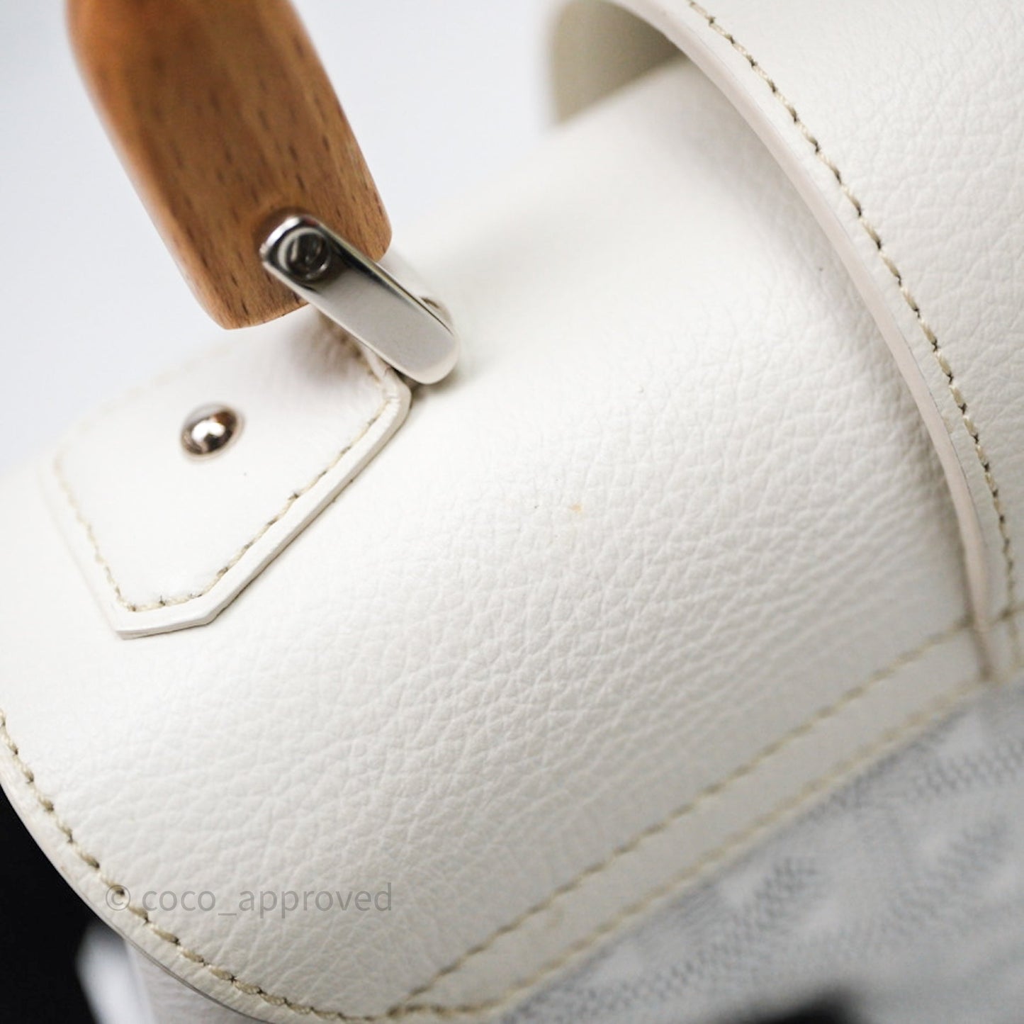 Goyard Saïgon Mini Bag Chevroches Calfskin White Silver Hardware