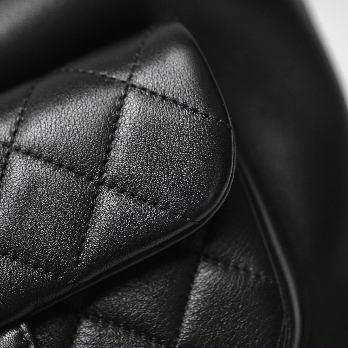 Chanel Quilted Large Duma Drawstring Backpack Black Lambskin Gold Hardware