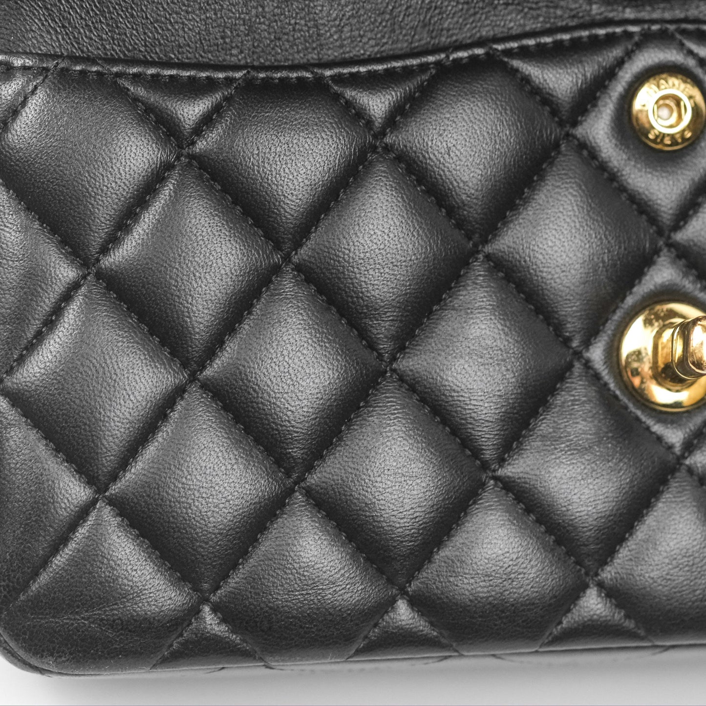 Chanel Small Classic Quilted Flap Black Lambskin Gold Hardware