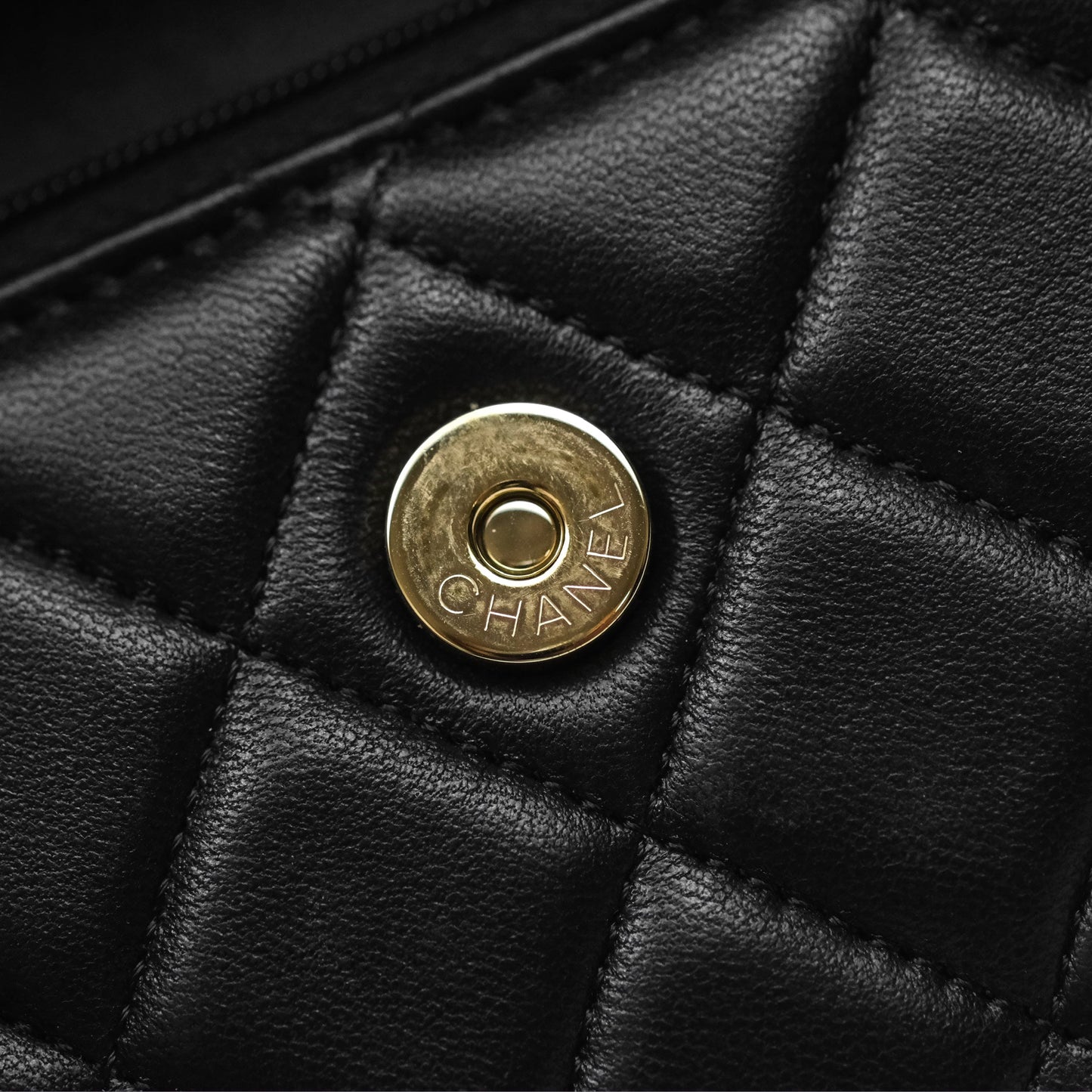 Chanel Camellia Handle Mini WOC Phone Holder with Chain Black Lambskin 23K