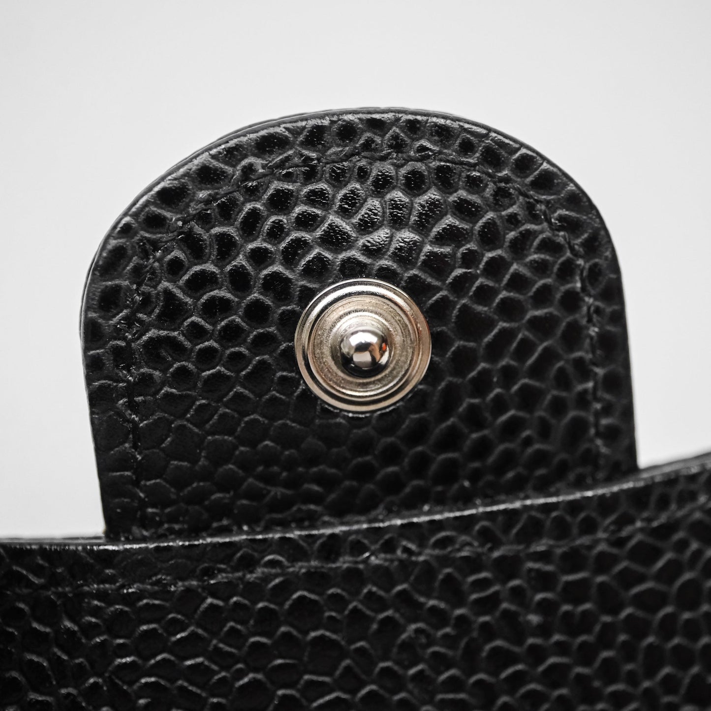 Chanel Classic Flap Black Caviar Card Holder Silver Hardware