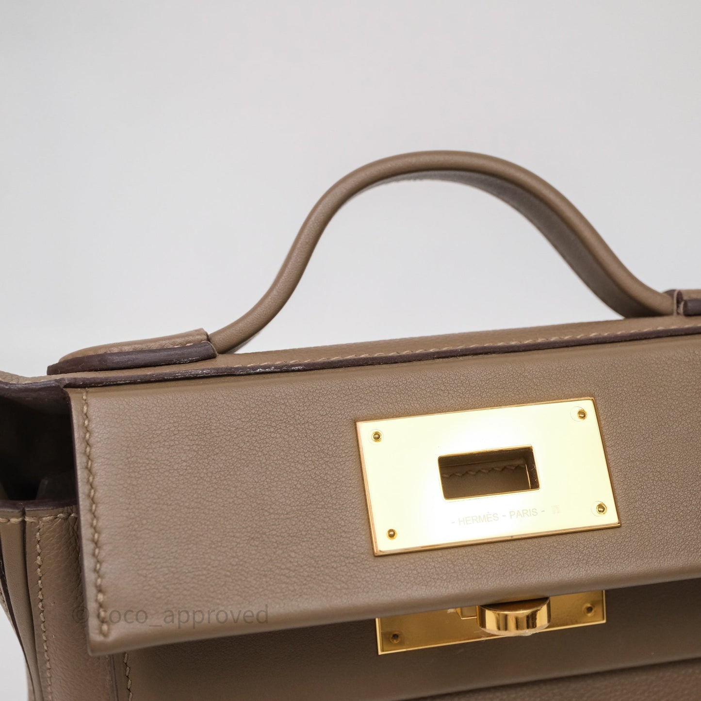 Hermès 24/24 21 Mini Etoupe 18 Evercolor/Swift Gold Hardware