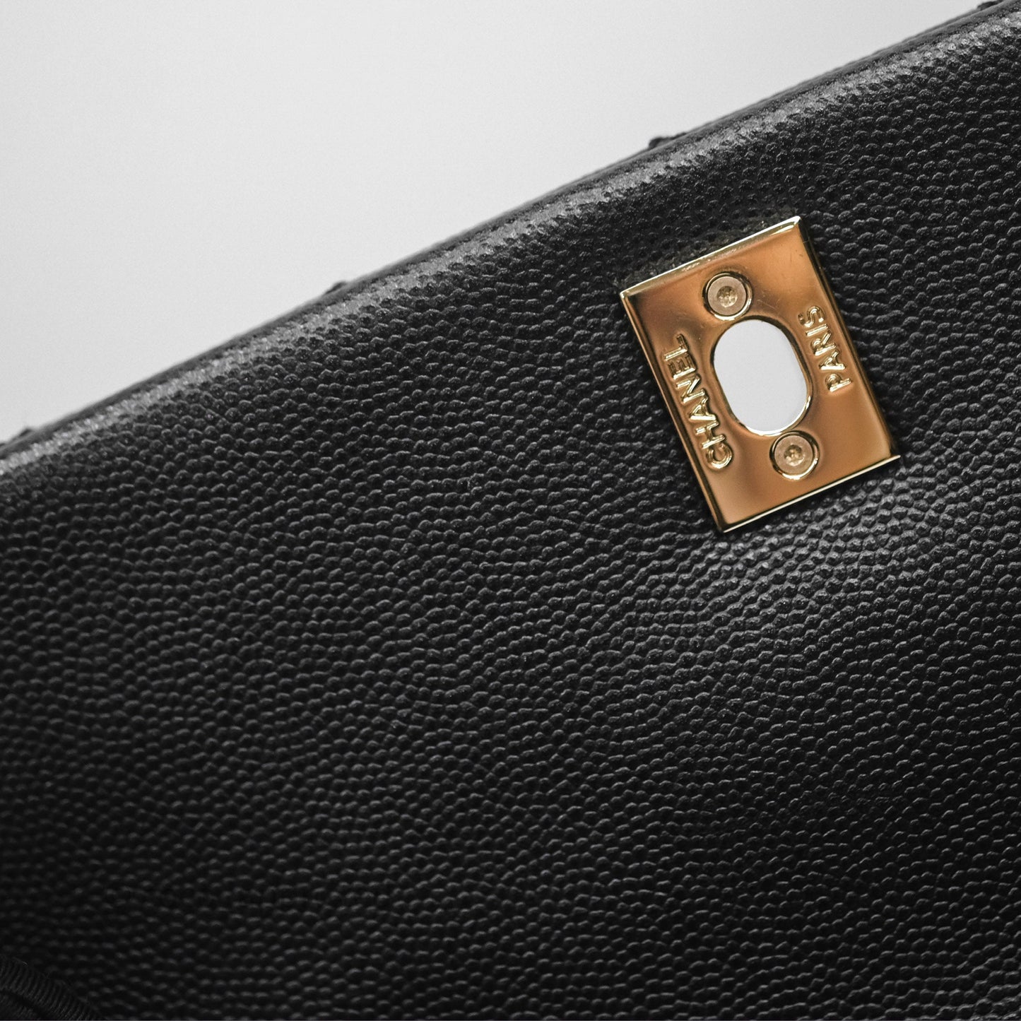 Chanel Small Coco Handle Quilted Black Caviar Gold Hardware