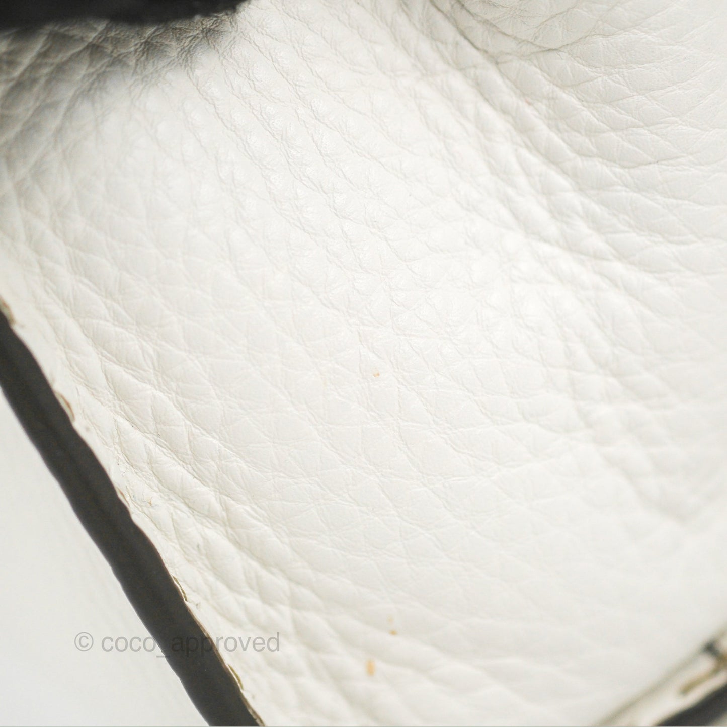 Fendi Mini Peekaboo Bag Contrast Stitch Off White/Navy Grained Leather Gold Hardware