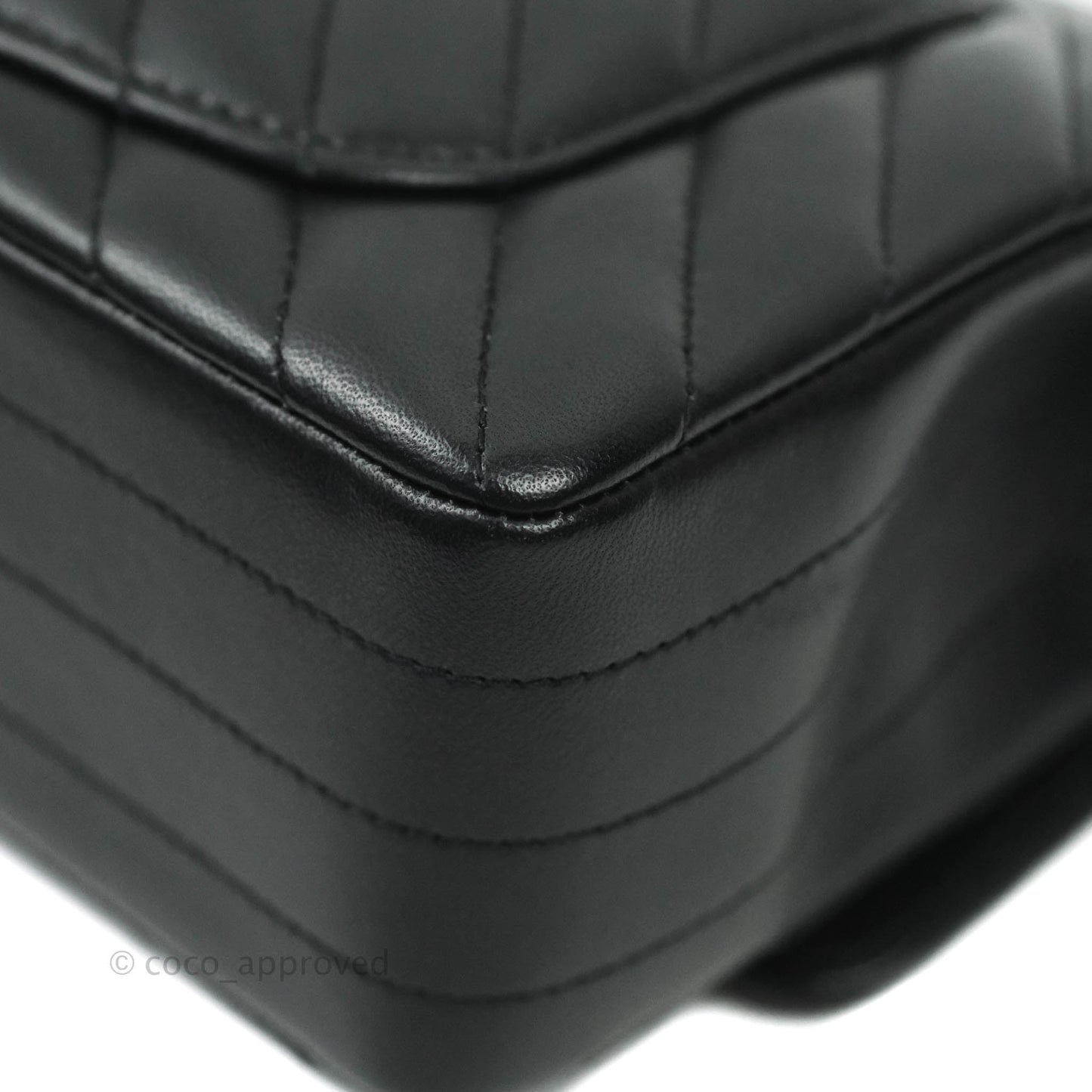 Chanel Classic Chevron Mini Rectangular Flap Black Lambskin Silver Hardware