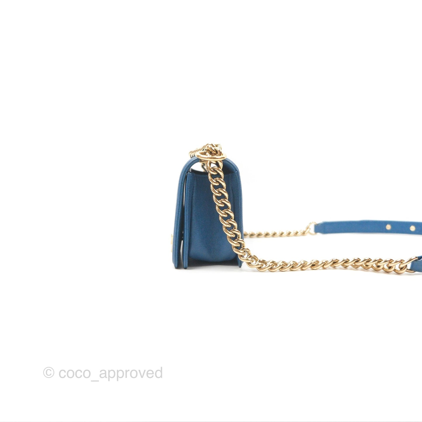 Chanel Small Boy Blue Caviar Gold Hardware