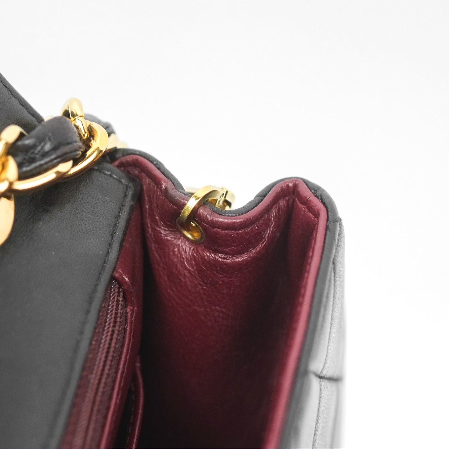 Chanel Vintage Flap Bag Black Lambskin 24K Gold Hardware
