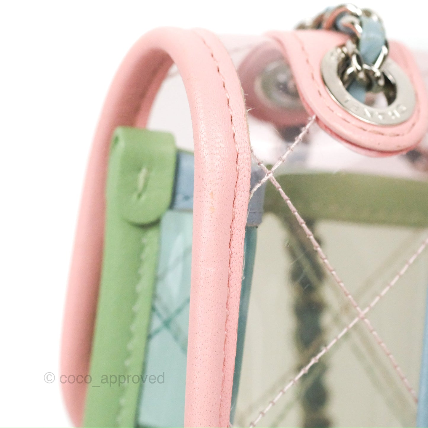 Chanel Mini Coco Splash Flap Bag PVC Lambskin Pink/Blue/Green Silver Hardware