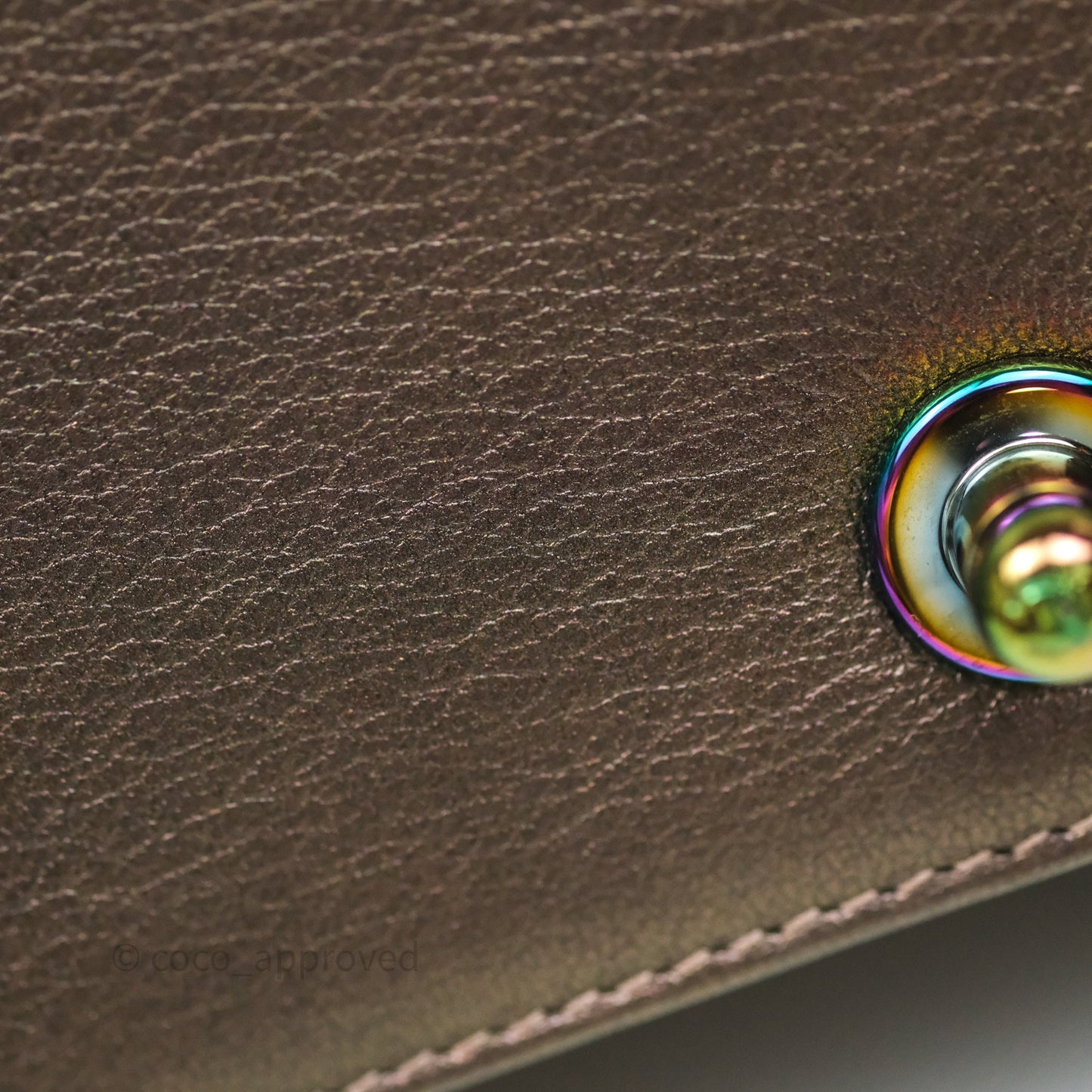 Chanel Quilted Medium Boy Iridescent Bronze Goatskin Rainbow Hardware