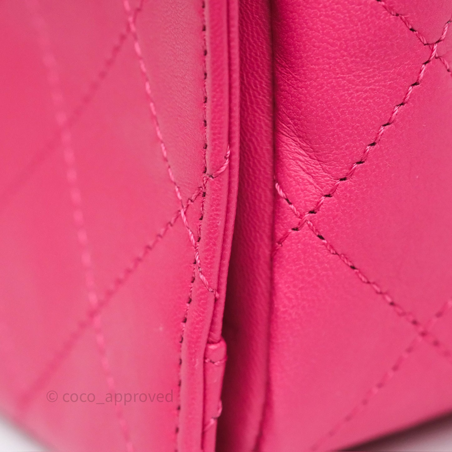 Chanel Stitched Double Flap Bag Pink Calfskin Silver Hardware