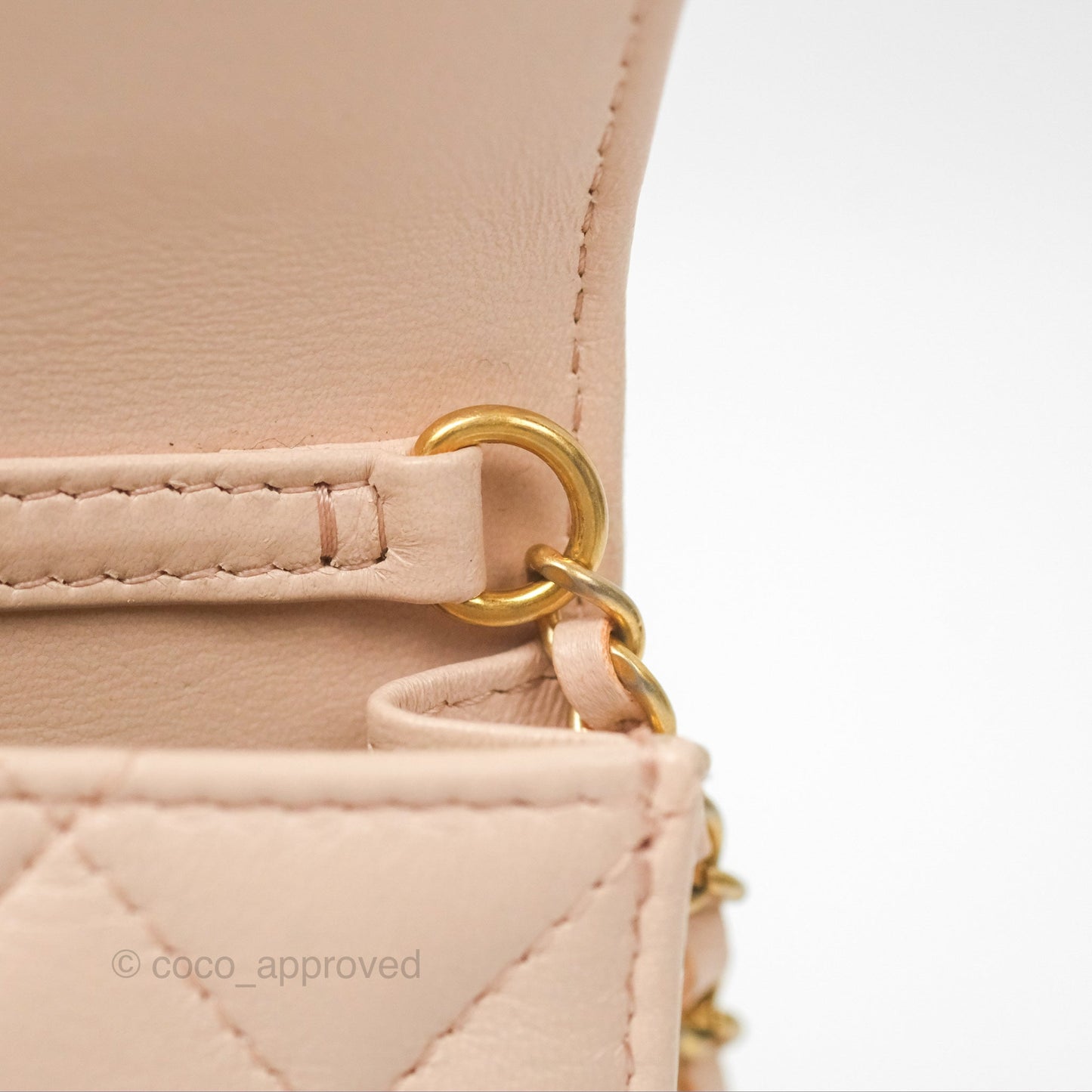 Chanel Mini Pearl Crush Clutch With Chain Belt Rose Clair Pink Aged Gold Hardware