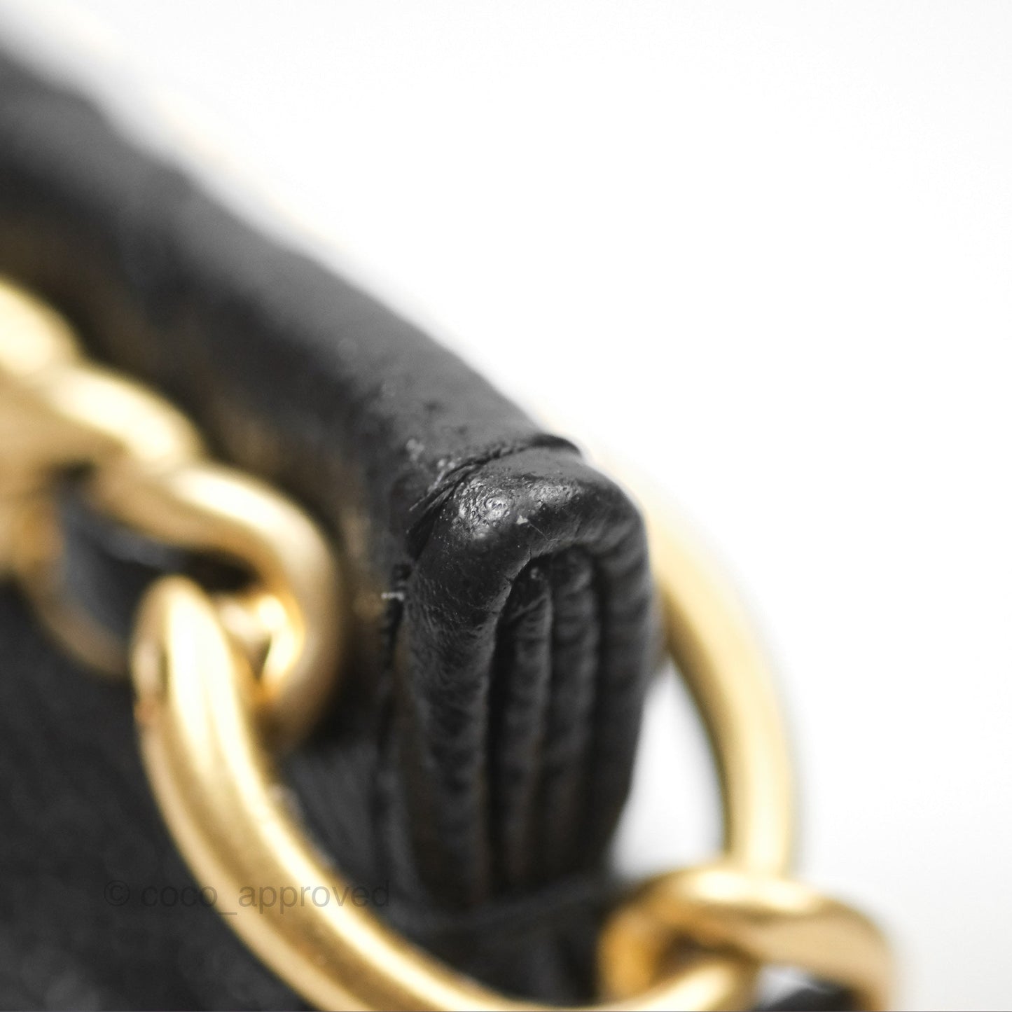 Chanel Chain Flap Bag Black Caviar Aged Gold Hardware 23A