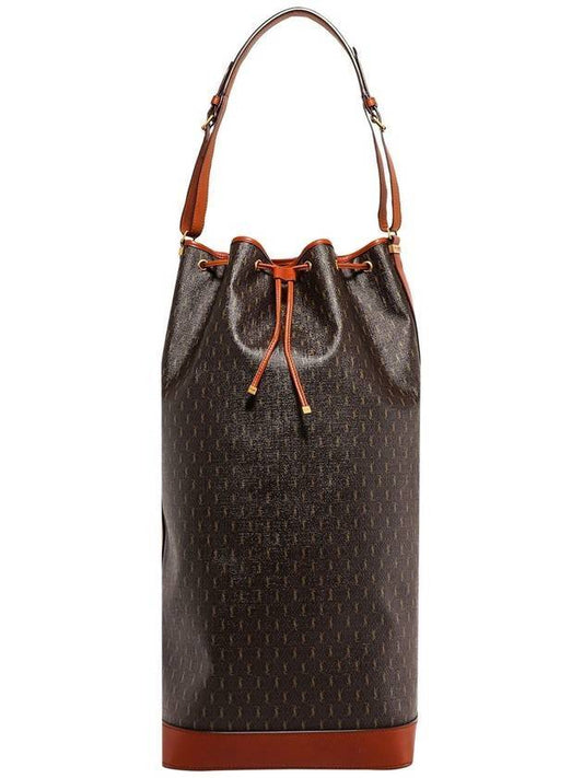 Luxury Saint Laurent Monogram Drawstring Bucket Bag Brown