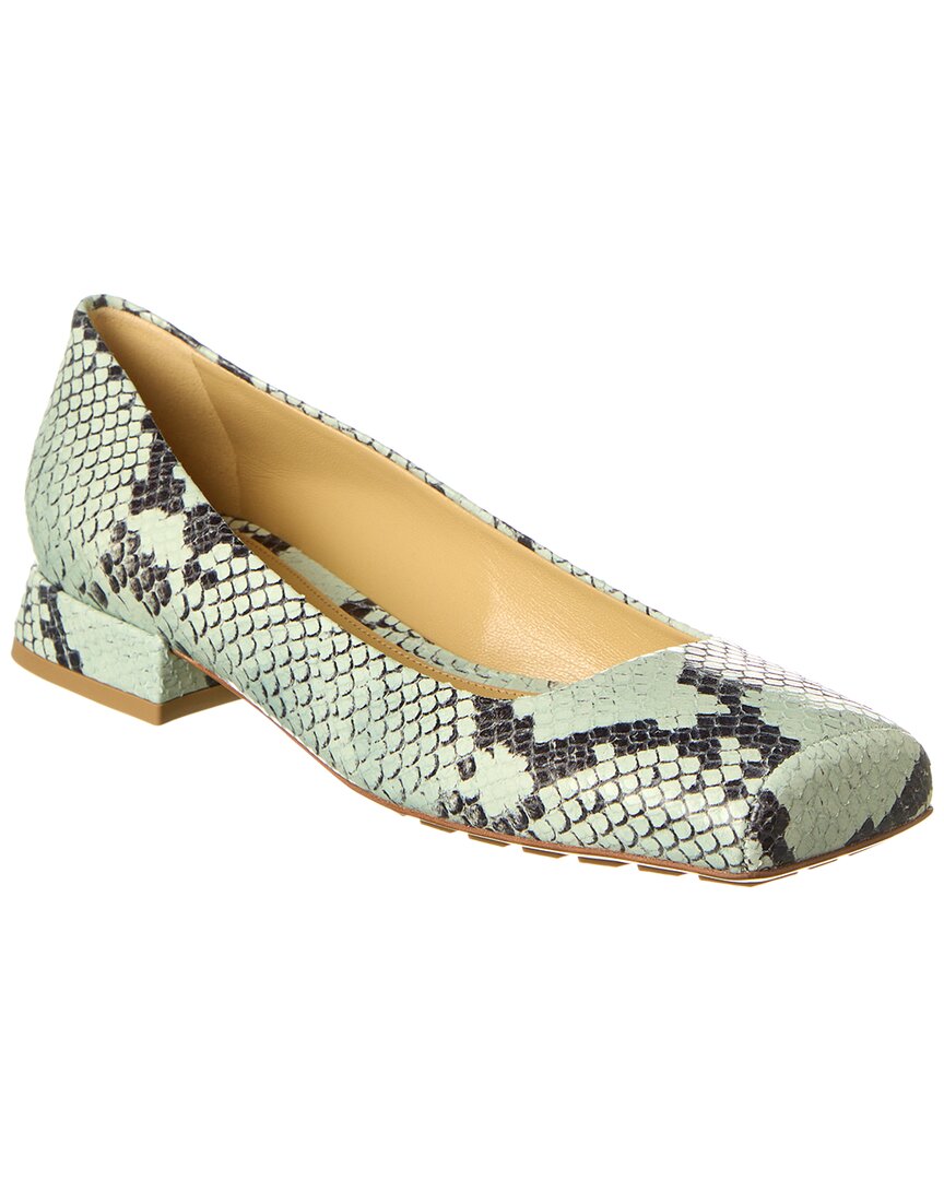Luxury Bottega Veneta Snake-Embossed Leather Pump