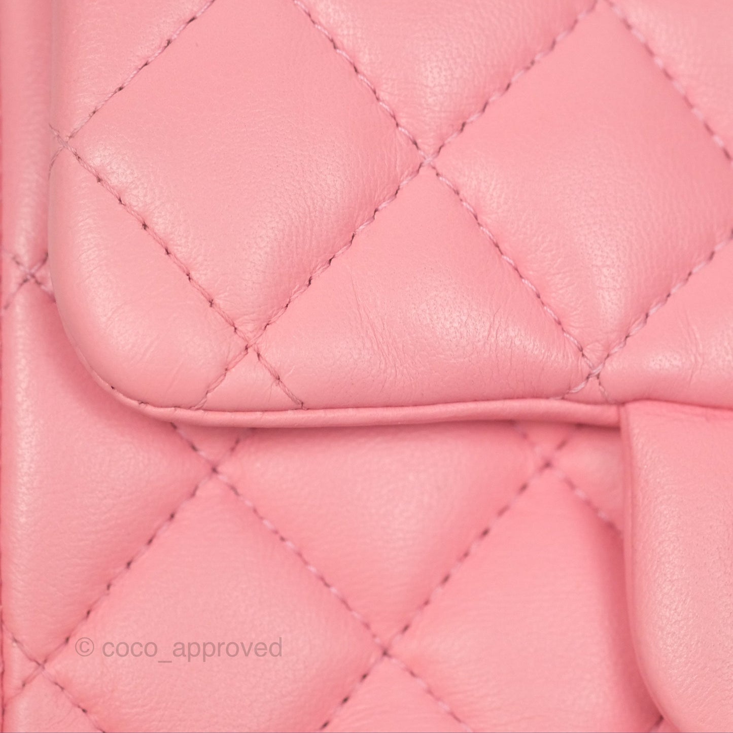 Chanel Mini Square Pink Lambskin Aged Gold Hardware