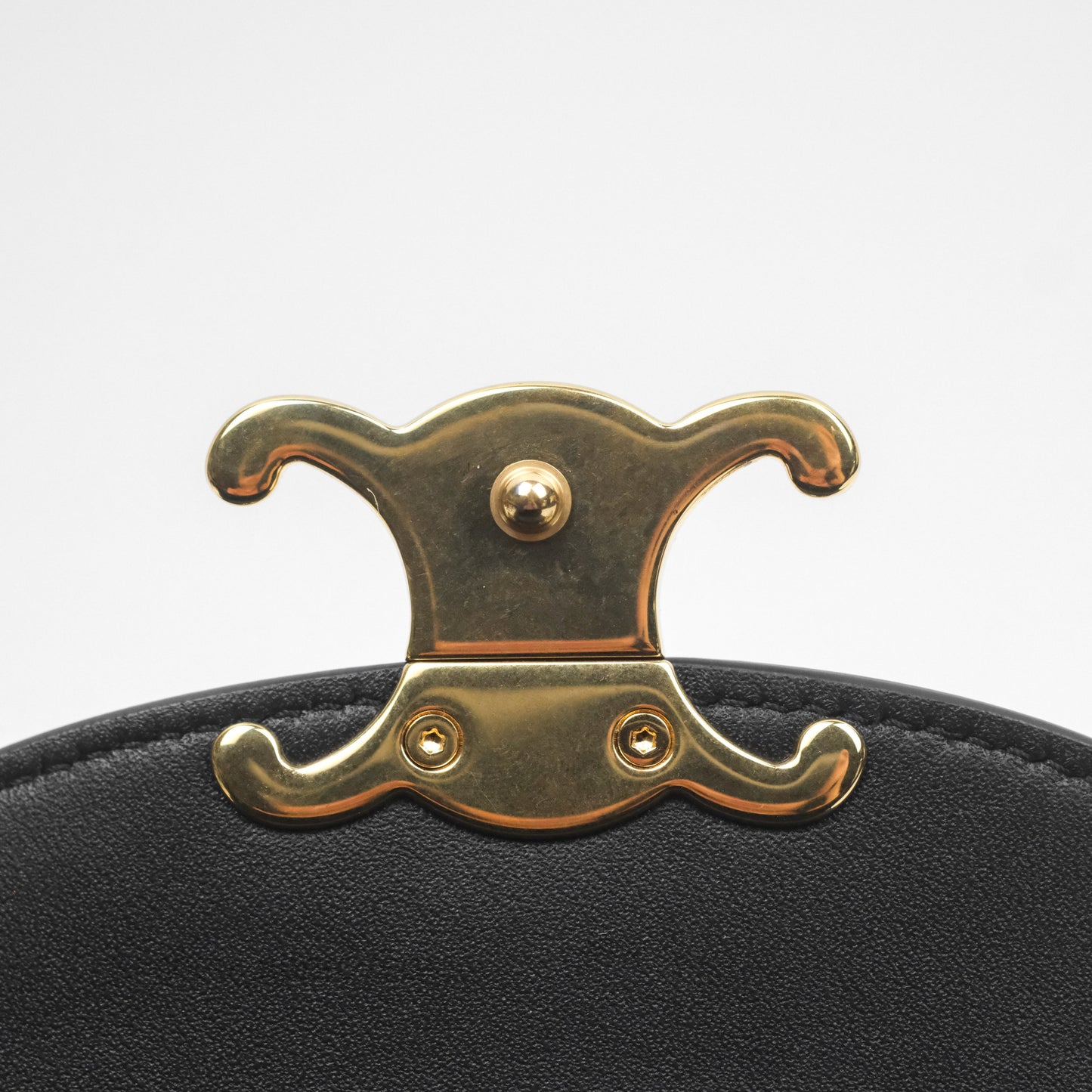 Celine Mini Besace Clea in Shiny Calfskin Black