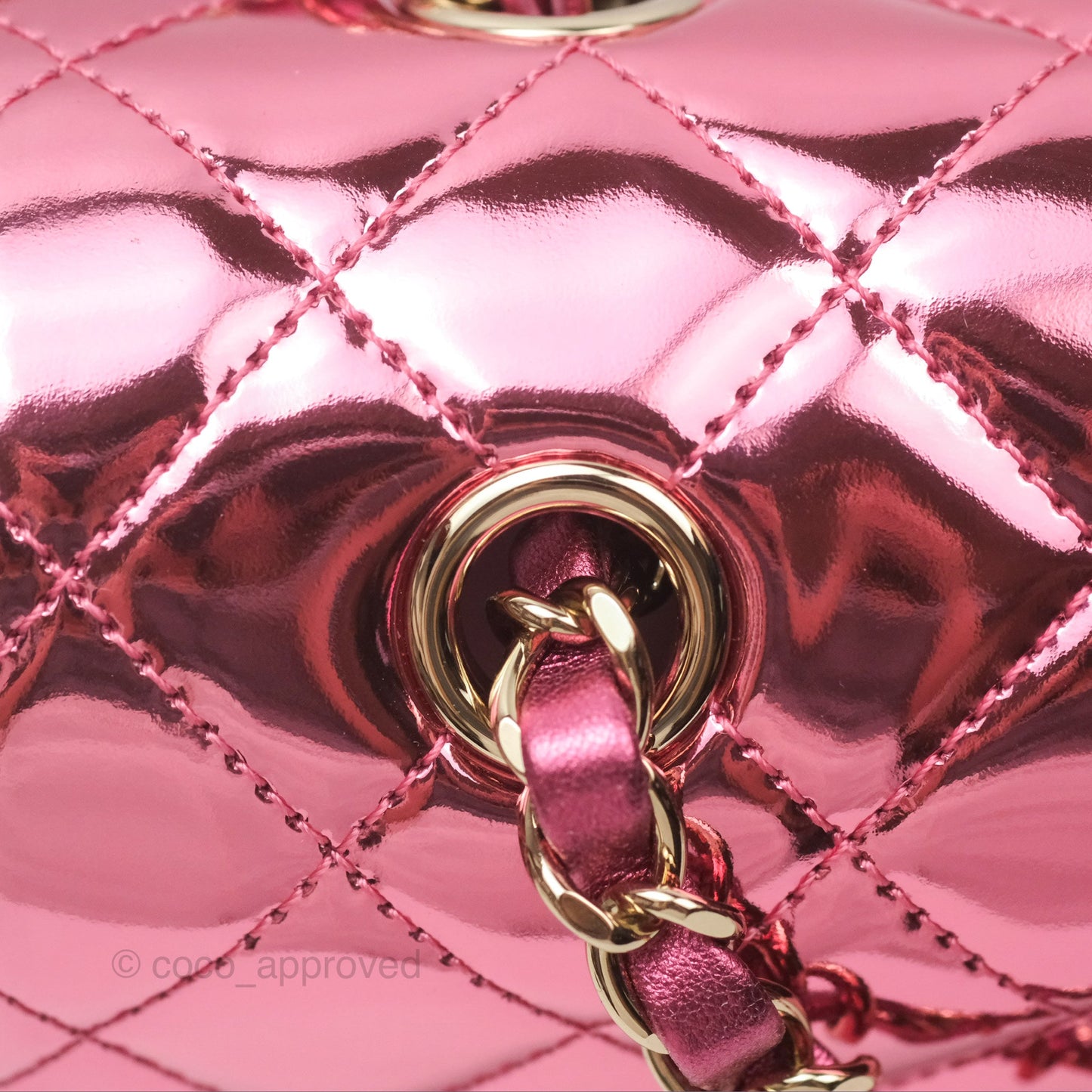 Chanel Small Flap Star Backpack Metallic Pink Mirror Calfskin Gold Hardware 24C