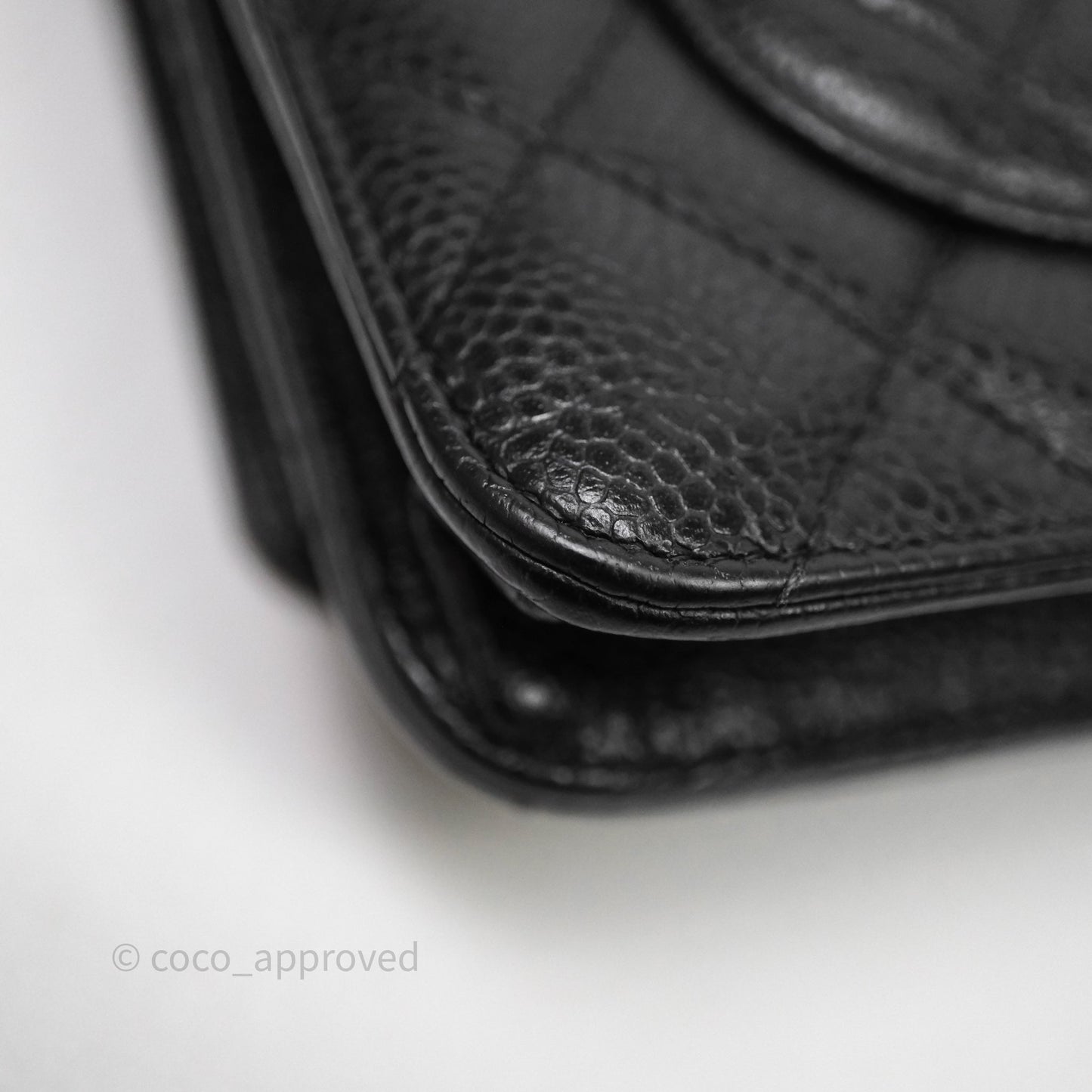 Chanel Classic Wallet On Chain WOC Quilted Black Caviar Gold Hardware