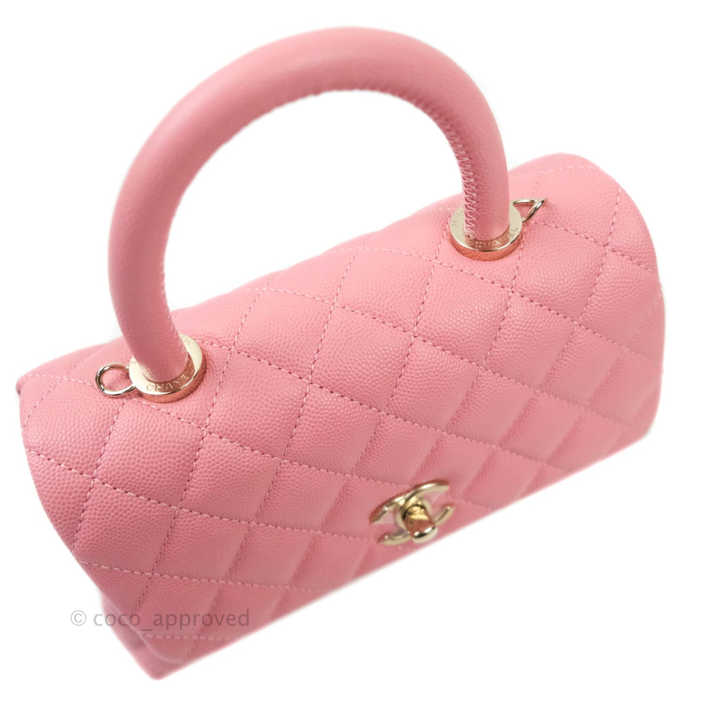 Chanel Mini (Small) Coco Handle Quilted Pink Caviar Gold Hardware 20A