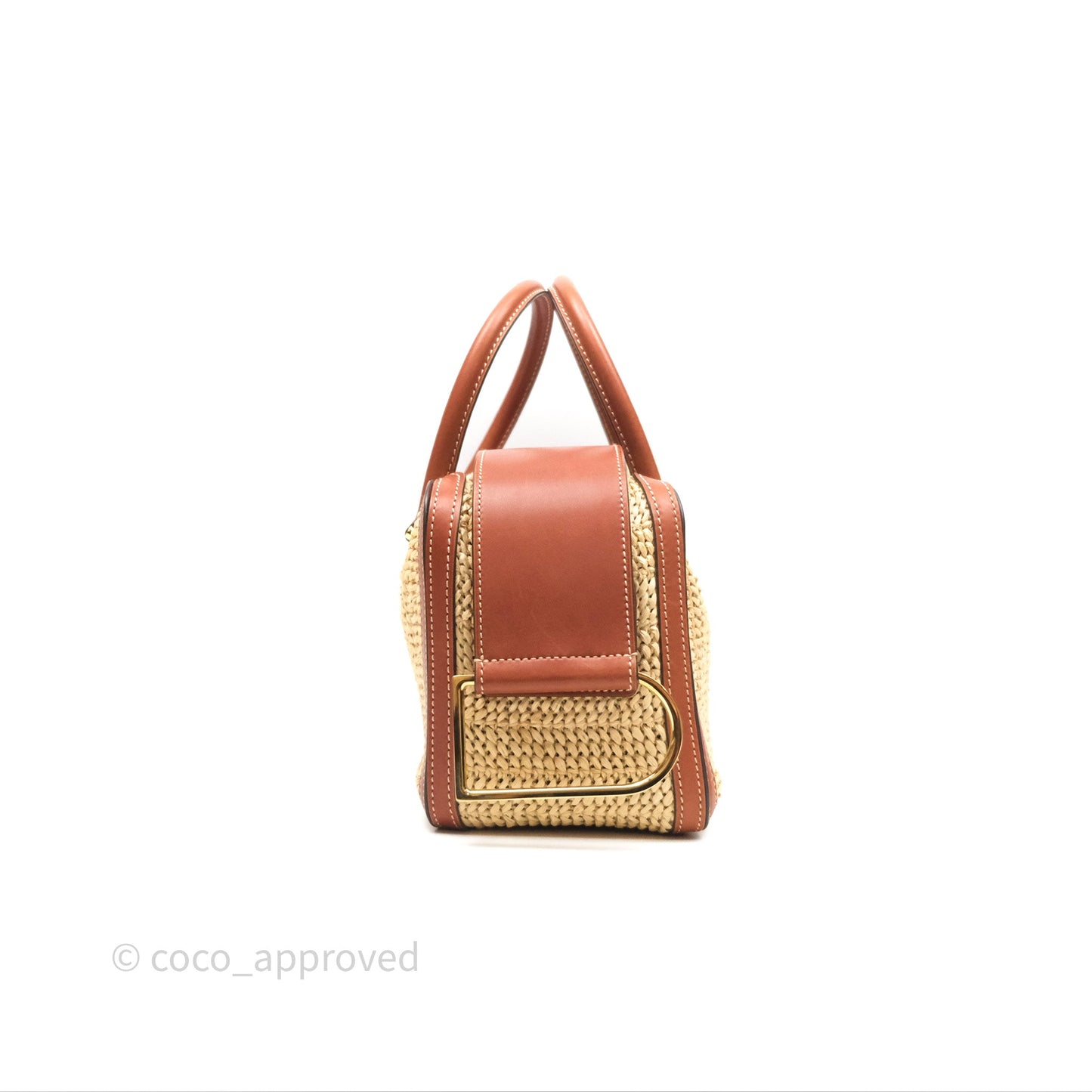 Delvaux Cool Box MM Bohème Raffia Brown