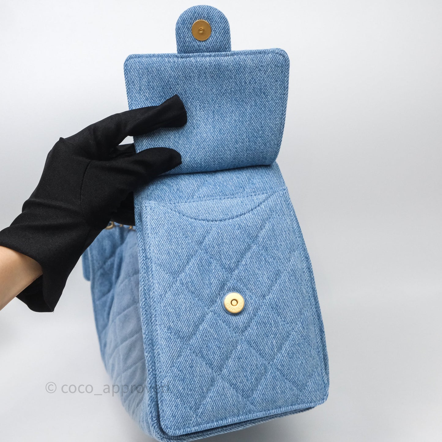 Chanel 25 Small Hobo Blue Washed Denim Aged Gold Hardware